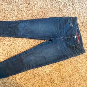 White House Black market medium wash skinny crop jeans